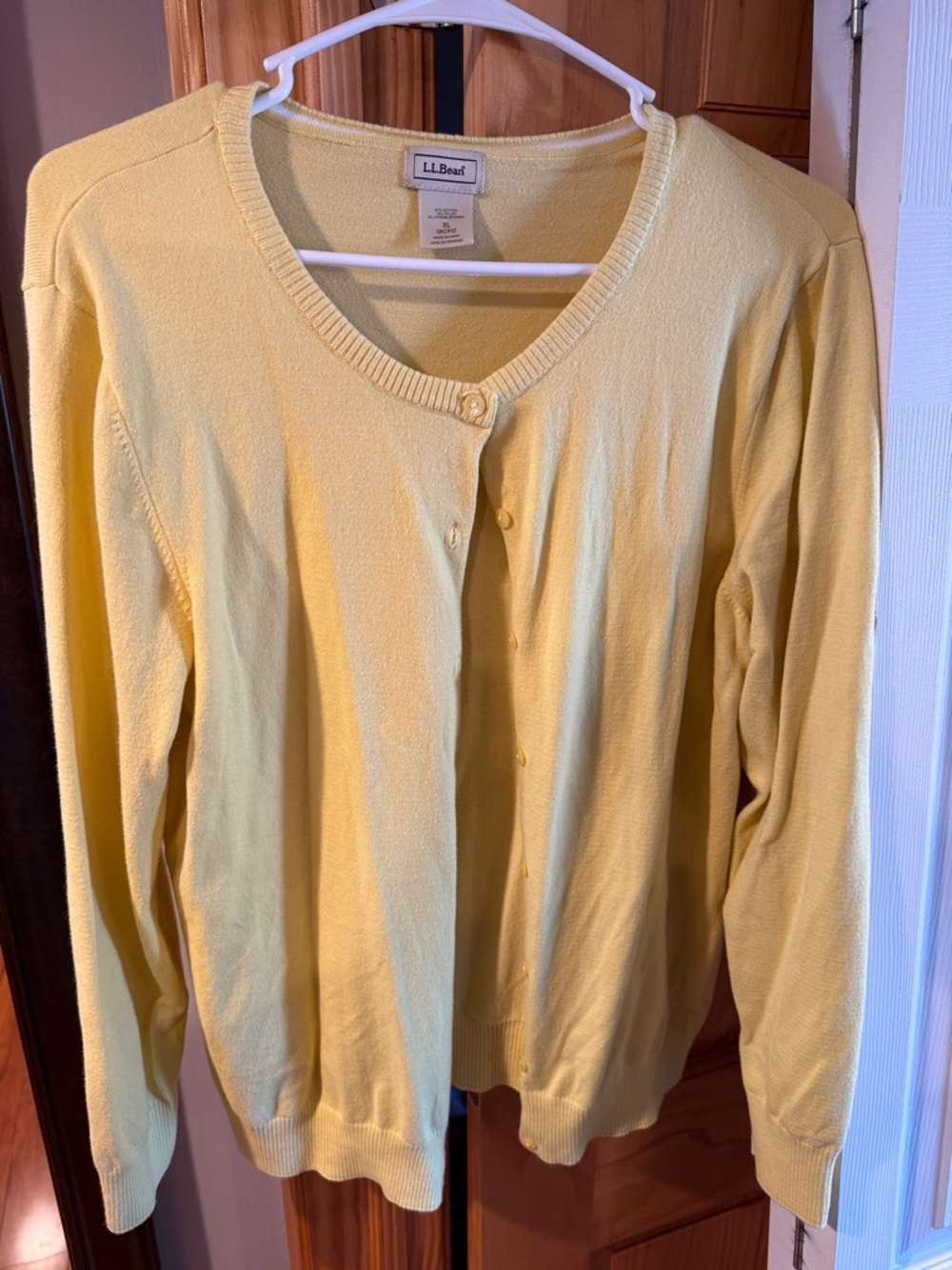 L.L. Bean Yellow Women's Button-Front Cardigan